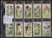 1912-1938 JOHN PLAYER & SONS: Diverse group comprising 1912 "Regimental Uniforms" complete set [50], 1926 "Cricketers Caricatures By RIP" complete set [50] plus 37 duplicates, 1926 "Straight Line Caricatures" complete set [50], 1926 "Footballers Caricatur - 2
