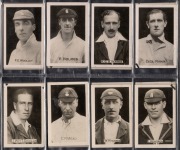 1923-1938 CIGARETTE & TRADE CARDS: Group comprising 1923 Chums "Cricketers" complete set [23], 1926 Amalgamated Press (Triumph & Champion) "Famous Test Match Cricketers" complete set [32], 1928 De Reszke "Famous Test Cricketers" part-set [20/27], 1931 Gia