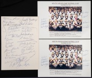 LAURIE NASH TRIBUTE DINNER - APRIL 24 1981 - SOUTH MELBOURNE TOWN HALL: Menu extensively signed by attendees, including Jack Dyer, Ted Whitten, Bill Williams, Jim Dorgan, Peter Bedford, Laurie Nash, Jack Williams, Jock McKenzie, Harry Clarke, and others; 