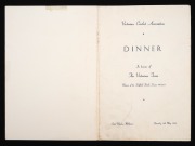 1962-63 SHEFFIELD SHIELD: Menu from the VCA dinner in honour of the Victorian team's victory, Hotel Windsor, Melbourne, Saturday 11th May, with twenty-three signatures including those of Jack Ryder, Bob Cowper, Keith Stackpole, Ian Redpath, Bill Lawry, an - 3