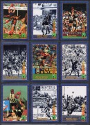An album containing 1990 Scanlens "Footballers" complete set [168] plus 3 duplicates, 1994 Herald Sun "Cazaly Classics" complete set [100] plus 18 duplicates, together with 118 other cards, mostly AFL but also basketball and boxing; manufacturers include - 3