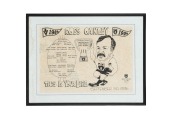 An original WEG caricature, signed and dated 1980 at lower left, depicting AFL CEO Ross Oakley and his characteristic tendency to bulldoze the opposition, framed and glazed, 58 x 78.5cm overall, together with eight framed and glazed artworks or photograph - 9