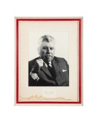SOUTH MELBOURNE SWANS PRESIDENTS: Two photo-portraits, one of W. Ross Tait (club president 1960-63), the other of Chas V. Ridgway (club president 1964-67), both framed and glazed, each 60.5 x 46cm overall. (2 items) - 2