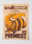 WEG: Group of five original Premiership posters comprising 1975 (laminated), 1977 (laminated), 1985, 1988, and 1989; condition issues. (5 items) - 3
