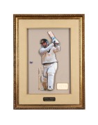 3D limited-edition image of Steve Waugh #12 batting with original signature; attractively framed and glazed, 77 x 58cm overall.