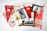 BOB PRATT: Group of signed items comprising five WEG posters, Swans pennant, and seven photographs (one framed), plus two 1970 South Melbourne Finalists pennants and folio of player photographs (some with original signatures, mostly reproduced). (20 items
