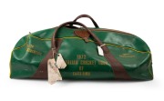 Keith Stackpole's green Slazenger touring bag, prominently marked "Keith Stackpole - 1972 Australian Cricket Tour Of England", length approx. 92cm.