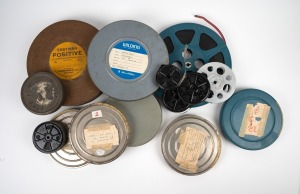 CLARRIE GRIMMETT: Group of fourteen film reels in canisters, content unknown. Provenance: The Clarrie Grimmett Collection; his family, by descent.
