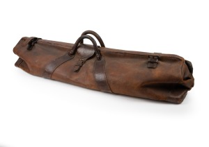 Clarrie Grimmett's cricket bag, bearing initials "C.V.G." (faded), together with two of his cricket bat covers, one bearing his name on inner lining. (3 items) Provenance: The Clarrie Grimmett Collection; his family, by descent.