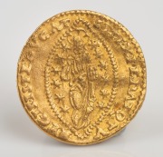 Italian States: VENICE, Lorenzo Priuli (1556-1559), gold ducat or zecchino (3.46g, 21mm), obv. DUX LAVR PRIO S.M.VENET, doge kneeling before St Mark, both holding flagpole, rev. SIT T XPE DA Q TV REGIS ISTE DUC, Christ in mandorla, surrounded by stars. Ve - 2