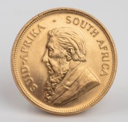 South Africa: 1980 1oz gold Krugerrand, with the famous prancing springbok reverse, Unc. - 2