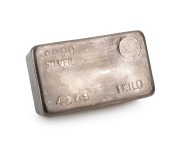 SILVER BULLION: 1 kilogram ABC silver ingot #4349.