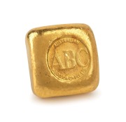 GOLD BULLION: One ounce pure gold ABC ingot.