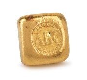GOLD BULLION: One ounce pure gold ABC ingot.