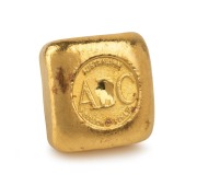 GOLD BULLION: One ounce pure gold ABC ingot.