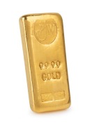 GOLD BULLION: 250 gms 99.99 pure gold PJW (Phillip J. Williams) bar.