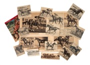 A quarto-size scrapbook containing a collection of 1940s newspaper and magazine cuttings, primarily focused on the Melbourne and Caulfield Cups. A valuable archive documenting Victorian horse racing history of the 1940s.