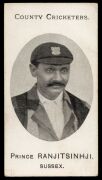 1907 TADDY & CO. [Grapnel Mixture] card depicting Prince Ranjisinhji, Sussex, a key card from the "County Cricketers" series, EF condition.