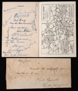 The official Australian Board of Control for International Cricket Matches AUSTRALIAN TEAM, 1948 programme, detailing the team members, their itinerary, match programme and other functions,with 19 pen signatures to the back page and back cover; including 