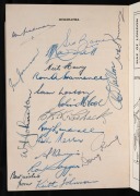 The official Australian Board of Control for International Cricket Matches AUSTRALIAN TEAM, 1948 programme, detailing the team members, their itinerary, match programme and other functions,with 19 pen signatures to the back page and back cover; including - 3