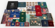An accumulation of Australian coin issues, mostly decimals, including Hendo "Last Issue Australian Currency - First Issue Decimal Currency - February 1966" souvenir coin album, 1981 and 1983 red-wallet RAM unc. sets, carded 2000s $1 commemoratives, and ot