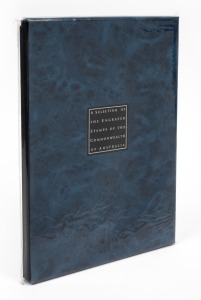 A SELECTION OF THE ENGRAVED STAMPS OF THE COMMONWEALTH OF AUSTRALIA - FEDERATION: 2001 collection comprising thirty reprinted die proofs in blue/bluish-green, including 1/- ANZAC, 10/- Arms and AAT 5d Mawson; housed in original album with slipcase.