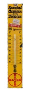 "CAFIASPIRIN by BAYER Special Aspirin For The Tropics", rare vintage enamel advertising thermometer sign. (thermometer lacking), 110 x 20cm.