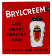 "BRYLCREEM FOR SMART HEALTHY HAIR" vintage enamel advertising sign, 46 x 41cm.
