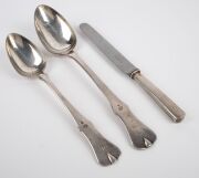 Ottoman silver cutlery set with English Sheffield steel blades, housed in a fitted canteen, made for the last Sultan of the Ottoman Empire ABDUL HAMID II and stamped with the tughra of the Sultan. This box of cutlery was once part of a much larger service - 12
