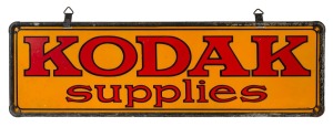 "KODAK SUPPLIES" double sided awning hanging enamel advertising shop sign, 37 x 122cm.