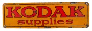 "KODAK SUPPLIES" double sided enamel advertising sign, 37 x 122cm.
