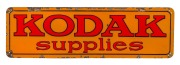 "KODAK SUPPLIES" double sided enamel advertising sign, 37 x 122cm. - 2