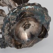 A pair of antique Chinese export silver epergnes with floral decoration, 19th/20th century, seal mark to base, ​​​​​​​21cm high, 569 grams total. - 5
