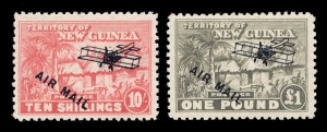 NEW GUINEA: 1931 (SG.137-149) &frac12;d - &pound;1 Native Huts Airmail Overprinted set, (13) all fresh MVLH.