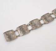 A Chinese export silver belt adorned with Chinese characters, 19th/20th century, stamped "Silver, H. K.", 89cm long, 130 grams. - 3