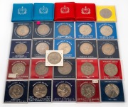 WESTERN SAMOA: Group of three $10 50% silver commemoratives (in wallets), together with twenty-three $1 coins issued 1967 through 1983, most in capsules. (26 items)