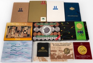 RAM PROOF SETS: Group comprising years 1985, 1986 (2), 1988, 1990, 1991, 1992, and 1993, together with three RAM uncirculated single-coin issues. (11 items)