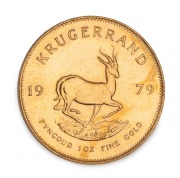 South Africa: 1979 1oz gold Krugerrand, with the famous prancing springbok reverse, Unc.