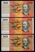 TWENTY DOLLARS: 1968 Phillips/Randall (poor), and 1993 Fraser/Evans (2, EF).