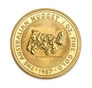 WELCOME STRANGER: 1987 $100 "Australian Nugget" gold bullion coin, the first in the series that would go on to become today's Kangaroos, comprising 1oz of .9999 gold.