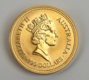 WELCOME STRANGER: 1987 $100 "Australian Nugget" gold bullion coin, the first in the series that would go on to become today's Kangaroos, comprising 1oz of .9999 gold. - 2
