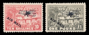 NEW GUINEA: 1931 (SG.137-149) &frac12;d - &pound;1 Native Huts Airmail Overprinted set, (13) all MUH but some with gum discolouration or light tone.