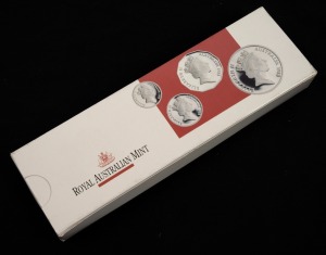 MASTERPIECES IN SILVER: 1988 RAM four-proof set, in sterling silver, comprising $5, 50c, $1, and $2 coins, in presentation case with box and CoA.