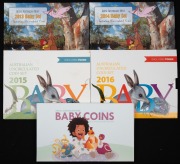 BABY COINS: Group of RAM uncirculated year sets, comprising 2013, 2014, 2015, 2016, and 2022. (5 items)