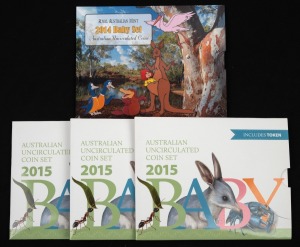 BABY COINS: Group of RAM uncirculated year sets, comprising 2014 and 2015 (3). (4 items)