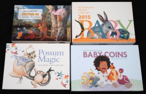 BABY COINS: Group of RAM proof sets, all in presentation cases with box and CoA, comprising the years 2014, 2015, 2018, and 2022. (4 items)