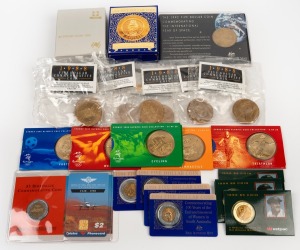 FIVE DOLLARS: Group of twenty-four RAM commemoratives, mostly carded 1990s issues.