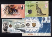 Group of five PNCs comprising 2012 "Sir Douglas Mawson", 2013 "Kangaroo And Map" (2), 2013 "Black Caviar", and 2013 "Centenary of the First Commonwealth Banknote". (5 items)