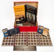 Australian & foreign coins and medallions: an untidy accumulation in a shoebox; also noted a few banknotes. (approx. 5.5kg overall).