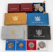 NEW ZEALAND: Group comprising the 1982-85 proof sets, two 1983 Royal Visit $1 silver proofs, plus several decimal coins either loose or in capsules. (qty.)
